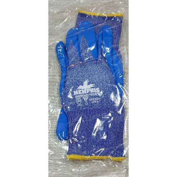 Memphis Diamond Tech 3 Blue 9672DT Cut Resistant Coated Wrist Gloves Size Small - Picture 1 of 3